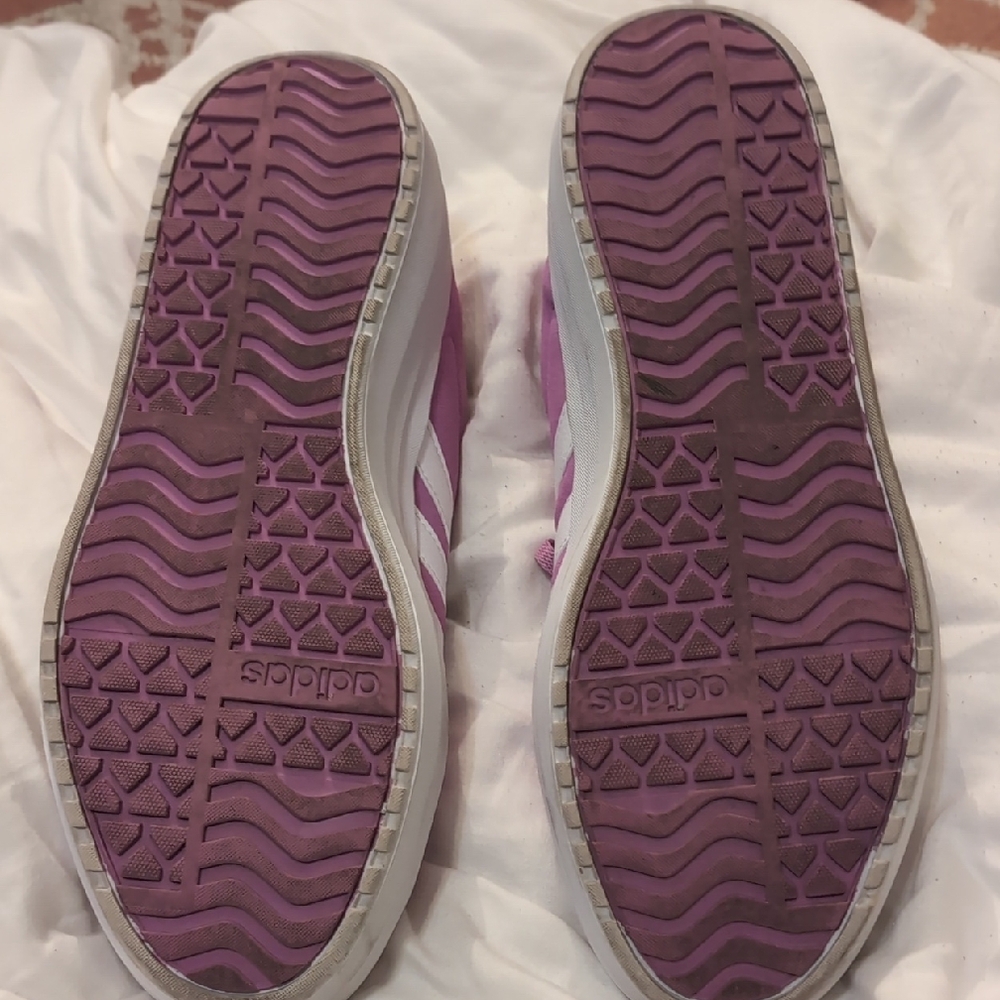 Adidas Women's Lavender and White Sneakers - Picture 3 of 5